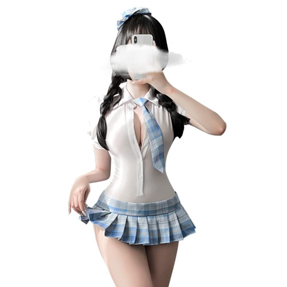 8794 Sexy Schoolgirl Costume Student Shirt Lingerie Set Japanese Jumpsuit